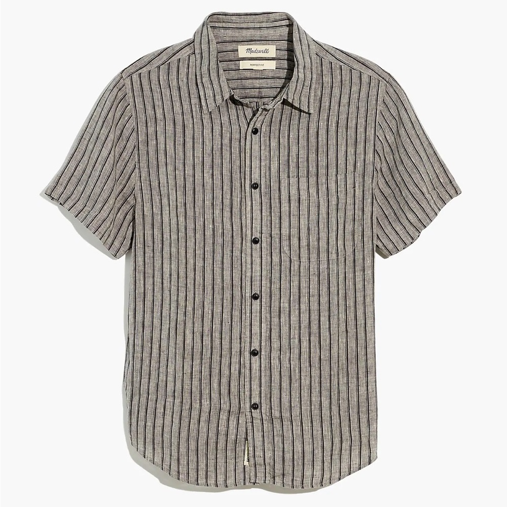 XL Men’s Madewell Linen Perfect Short-Sleeve Shirt